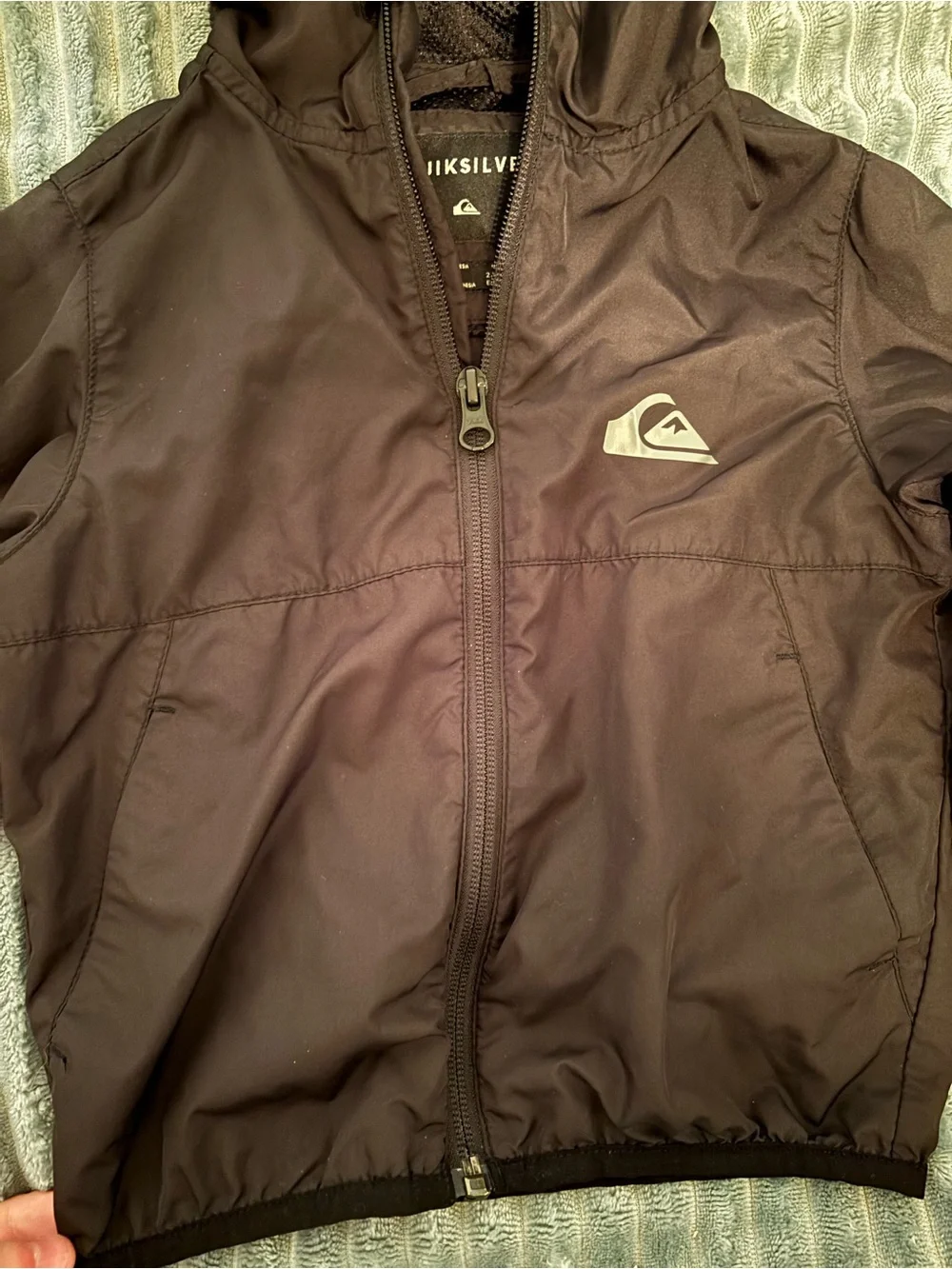 Quiksilver Black Mesh-Lined Hooded Jacket